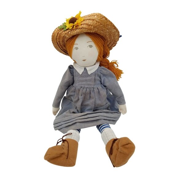 Hallmark Becky Kelly Vintage Rag Doll Hat Sunflower Dress Yarn Hair 16 Inches - Picture 1 of 16